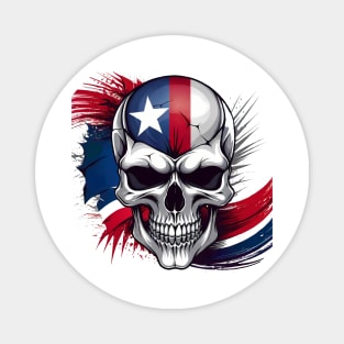 Skull with Texas Flag Magnet